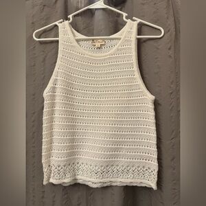 Hem & Thread Ivory Crochet Tank Top